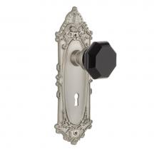 Nostalgic Warehouse 726040 - Nostalgic Warehouse Victorian Plate with Keyhole Privacy Waldorf Black Door Knob in Satin Nickel
