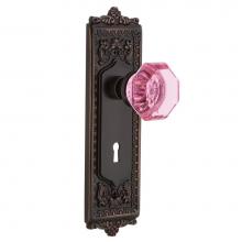 Nostalgic Warehouse 726253 - Nostalgic Warehouse Egg & Dart Plate Interior Mortise Waldorf Pink Door Knob in Timeless Bronz
