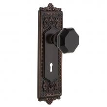 Nostalgic Warehouse 726255 - Nostalgic Warehouse Egg & Dart Plate Interior Mortise Waldorf Black Door Knob in Timeless Bron