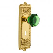 Nostalgic Warehouse 726258 - Nostalgic Warehouse Egg & Dart Plate Interior Mortise Waldorf Emerald Door Knob in Unlaquered