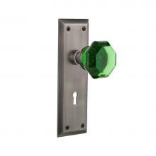 Nostalgic Warehouse 726374 - Nostalgic Warehouse New York Plate Interior Mortise Waldorf Emerald Door Knob in Antique Pewter