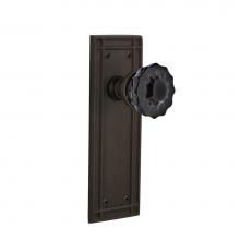 Nostalgic Warehouse 726700 - Nostalgic Warehouse Mission Plate Passage Crystal Black Glass Door Knob in Oil-Rubbed Bronze