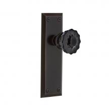 Nostalgic Warehouse 726715 - Nostalgic Warehouse New York Plate Passage Crystal Black Glass Door Knob in Timeless Bronze