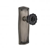 Nostalgic Warehouse 726726 - Nostalgic Warehouse Prairie Plate Passage Crystal Black Glass Door Knob in Antique Pewter