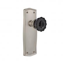 Nostalgic Warehouse 726730 - Nostalgic Warehouse Prairie Plate Passage Crystal Black Glass Door Knob in Satin Nickel