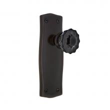 Nostalgic Warehouse 726731 - Nostalgic Warehouse Prairie Plate Passage Crystal Black Glass Door Knob in Timeless Bronze