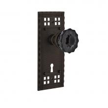 Nostalgic Warehouse 726789 - Nostalgic Warehouse Craftsman Plate with Keyhole Passage Crystal Black Glass Door Knob in Oil-Rubb