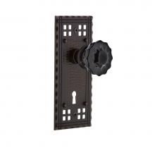 Nostalgic Warehouse 726791 - Nostalgic Warehouse Craftsman Plate with Keyhole Passage Crystal Black Glass Door Knob in Timeless