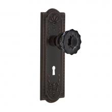 Nostalgic Warehouse 726834 - Nostalgic Warehouse Meadows Plate with Keyhole Passage Crystal Black Glass Door Knob in Timeless B