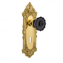 Nostalgic Warehouse 726888 - Nostalgic Warehouse Victorian Plate with Keyhole Passage Crystal Black Glass Door Knob in Polished