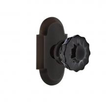 Nostalgic Warehouse 726906 - Nostalgic Warehouse Cottage Plate Single Dummy Crystal Black Glass Door Knob in Timeless Bronze