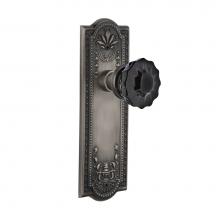 Nostalgic Warehouse 726928 - Nostalgic Warehouse Meadows Plate Single Dummy Crystal Black Glass Door Knob in Antique Pewter