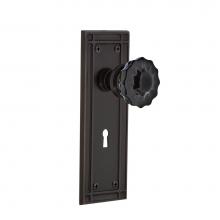 Nostalgic Warehouse 727008 - Nostalgic Warehouse Mission Plate with Keyhole Single Dummy Crystal Black Glass Door Knob in Timel