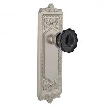 Nostalgic Warehouse 727064 - Nostalgic Warehouse Egg & Dart Plate Double Dummy Crystal Black Glass Door Knob in Satin Nicke