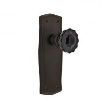Nostalgic Warehouse 727090 - Nostalgic Warehouse Prairie Plate Double Dummy Crystal Black Glass Door Knob in Oil-Rubbed Bronze