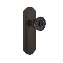 Nostalgic Warehouse 727223 - Nostalgic Warehouse Deco Plate Privacy Crystal Black Glass Door Knob in Oil-Rubbed Bronze