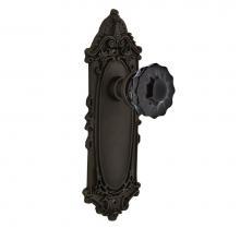 Nostalgic Warehouse 727337 - Nostalgic Warehouse Victorian Plate Privacy Crystal Black Glass Door Knob in Oil-Rubbed Bronze