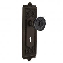 Nostalgic Warehouse 727372 - Nostalgic Warehouse Egg & Dart Plate with Keyhole Privacy Crystal Black Glass Door Knob in Oil
