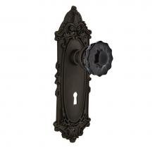 Nostalgic Warehouse 727442 - Nostalgic Warehouse Victorian Plate with Keyhole Privacy Crystal Black Glass Door Knob in Oil-Rubb