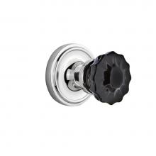 Nostalgic Warehouse 727454 - Nostalgic Warehouse Classic Rosette Interior Mortise Crystal Black Glass Door Knob in Bright Chrom