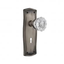 Nostalgic Warehouse 704468 - Nostalgic Warehouse Prairie Plate with Keyhole Passage Crystal Glass Door Knob in Antique Pewter