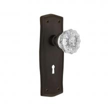 Nostalgic Warehouse 704470 - Nostalgic Warehouse Prairie Plate with Keyhole Passage Crystal Glass Door Knob in Oil-Rubbed Bronz