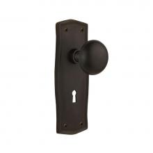 Nostalgic Warehouse 704454 - Nostalgic Warehouse Prairie Plate with Keyhole Passage New York Door Knob in Oil-Rubbed Bronze