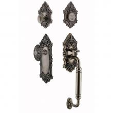 Nostalgic Warehouse 719450 - Nostalgic Warehouse Victorian Plate C Grip Entry Set Victorian Knob in Antique Pewter