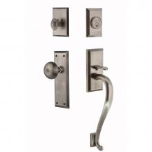 Nostalgic Warehouse 719452 - Nostalgic Warehouse New York Plate S Grip Entry Set New York Knob in Antique Pewter