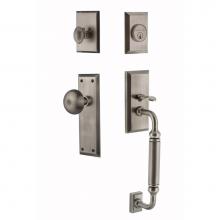 Nostalgic Warehouse 719460 - Nostalgic Warehouse New York Plate C Grip Entry Set New York Knob in Antique Pewter