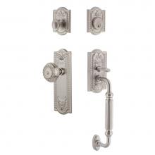 Nostalgic Warehouse 727639 - Nostalgic Warehouse Meadows Plate F Grip Entry Set Meadows Knob in Satin Nickel