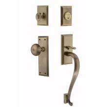 Nostalgic Warehouse 727690 - Nostalgic Warehouse New York Plate S Grip Entry Set New York Knob in Antique Brass