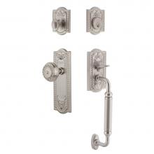 Nostalgic Warehouse 727744 - Nostalgic Warehouse Meadows Plate C Grip Entry Set Meadows Knob in Satin Nickel