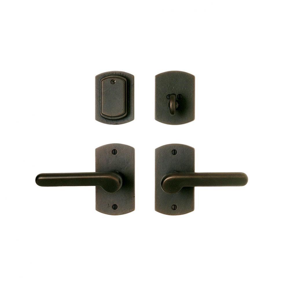 Curved Escutcheon Patio Deadbolt Set