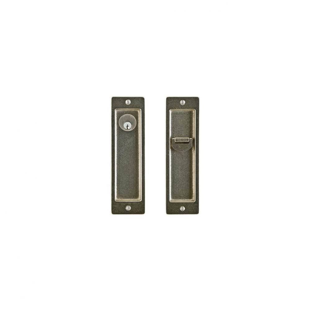 Rectangular Escutcheon Sliding Door Lock, Single, Entry
