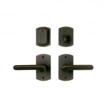 Rocky Mountain Hardware PO E504 x E504 DB IP512 - Curved Escutcheon Patio Deadbolt Set