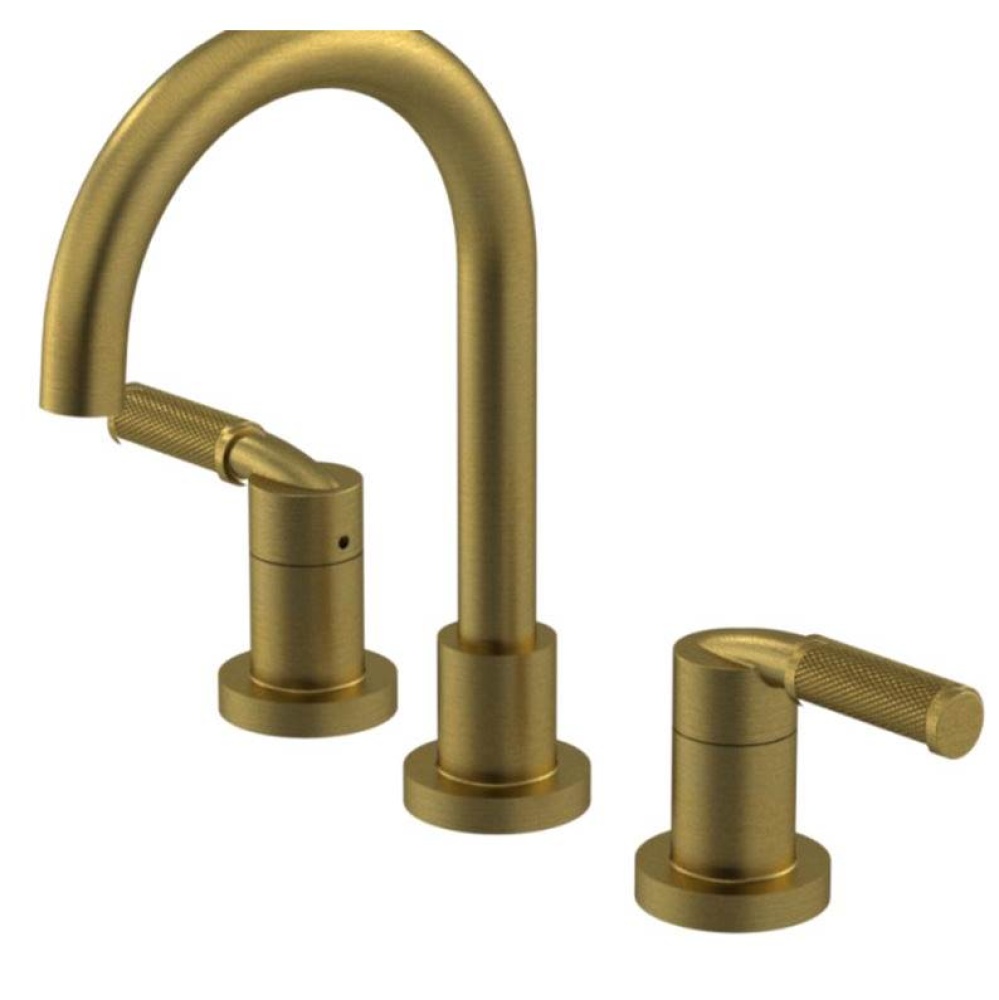 Widespread Lav. Set. (less drain) in Antique Brass Matte With Midnight Blue Accent