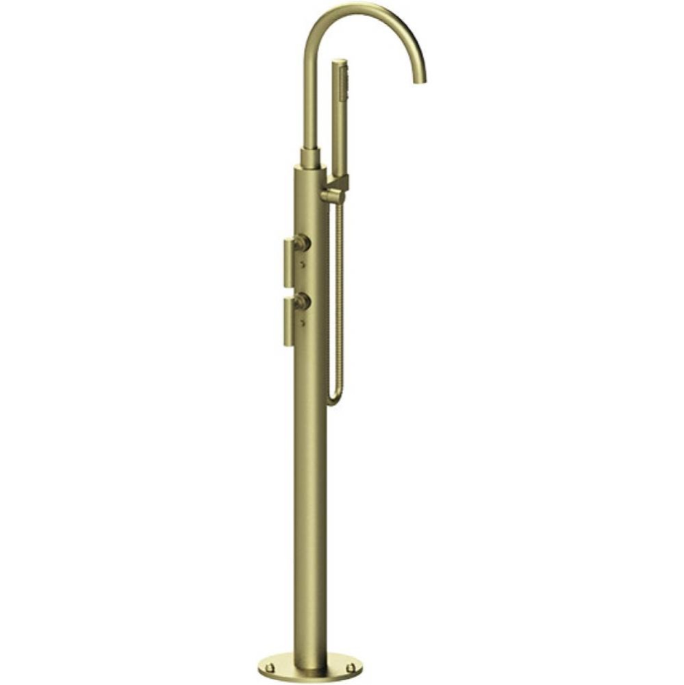 Floor Mount Tub Filler with Hand Held Shower with La Salle Spout