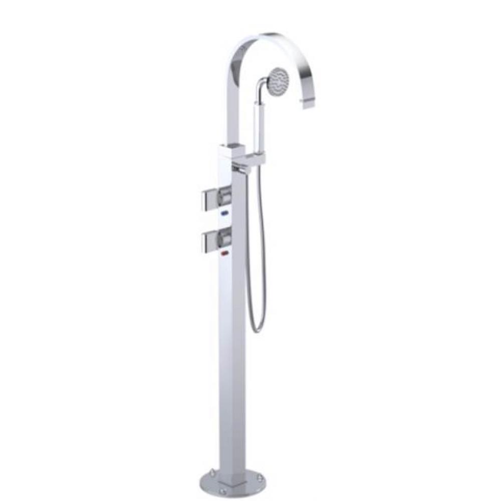 Floor Mount Tub Filler with Hand Held Shower
