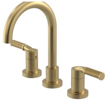 Rubinet 1AHLLSBABM - Widespread Lav. Set. (less drain) in Satin Brass With Antique Brass Matte Accent