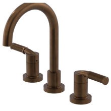 Rubinet 1AHLLTBSB - Widespread Lav. Set. (less drain) in Tuscan Brass With Satin Brass Accent