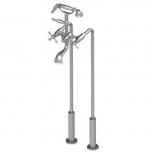 Rubinet 3FFMCCHWH - Floor Mount Tub Filler With Hand Held Shower