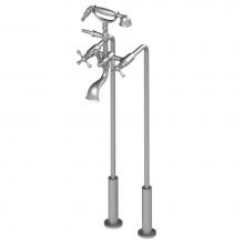 Rubinet 3FFMCSNGD - Floor Mount Tub Filler With Hand Held Shower