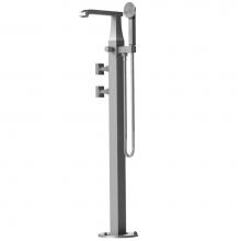 Rubinet 3GICQBKCL - Floor Mount Tub Filler With Hand Held Shower