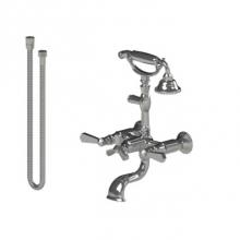 Rubinet 3WHXLCHCH - Wall Mount Tub Filler With Hand Held Shower
