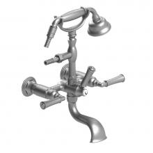 Rubinet 3WRVLSCWH - Wall Mount Tub Filler With Hand Held Shower