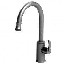 Rubinet 8JHOLCHWH - Single Hole Single Control Kitchen Set With Retractable Dual Function Spray