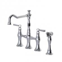 Rubinet 8UHXLCHCH - Kitchen Bridge Faucet With Hand Spray