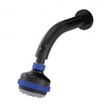 Rubinet 4F030BKBJ - 3 Function Shower Head with Wall Mount 8'' Shower Arm And Flange