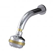 Rubinet 4F030CHNB - 3 Function Shower Head with Wall Mount 8'' Shower Arm And Flange
